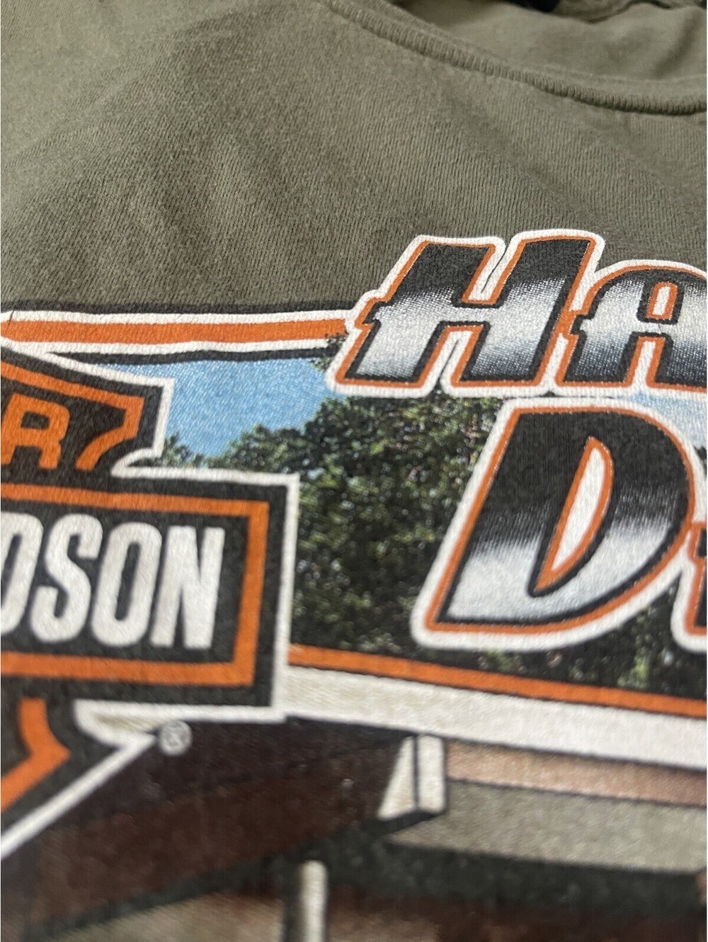 Harley Davidson T-Shirt 3XL XXXL Florida Army Green Tallahassee Short Sleeve FL - Picture 13 of 15